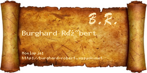 Burghard Róbert névjegykártya