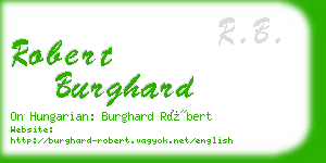 robert burghard business card